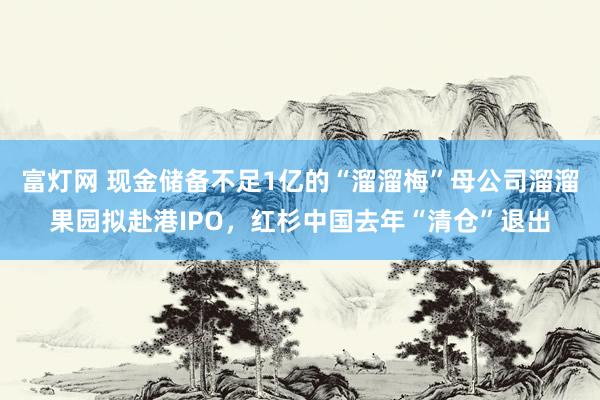 富灯网 现金储备不足1亿的“溜溜梅”母公司溜溜果园拟赴港IPO，红杉中国去年“清仓”退出